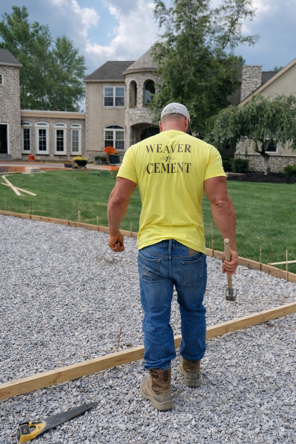 Weaver Cement worker on the job